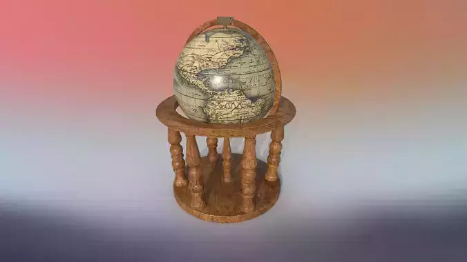 Globe world map PBR low-poly 3D model Low-poly 3D model