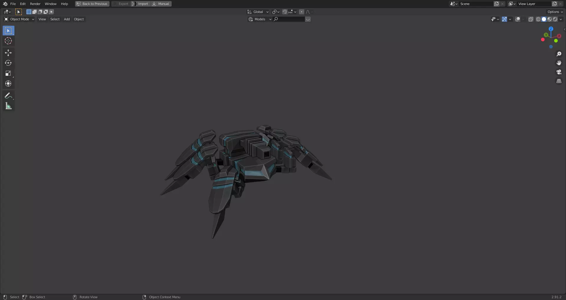 Robot Spider Model 3D  Rigged - Low poly for game Low-poly 3D model_0