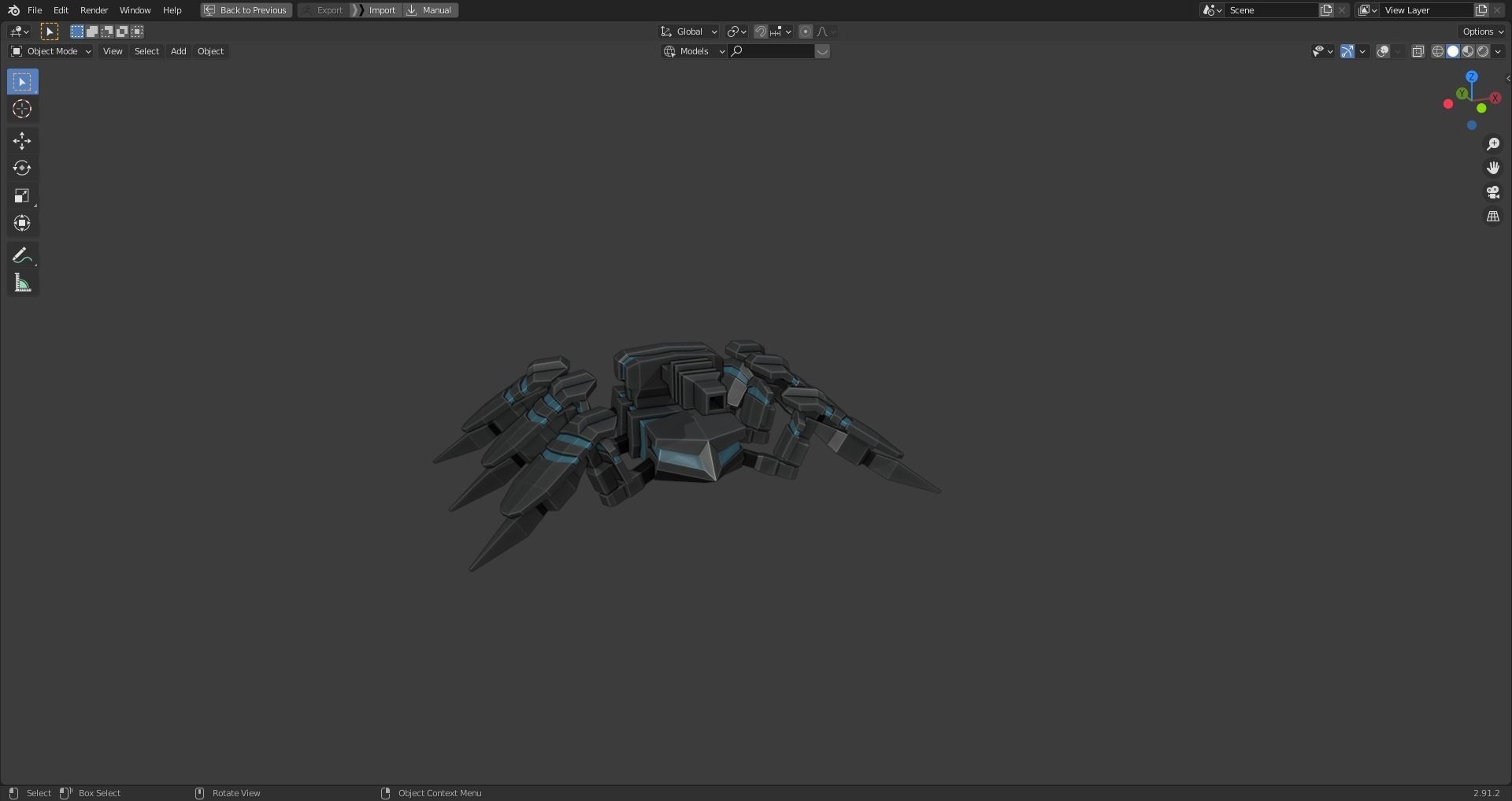 Robot Spider Model 3D  Rigged - Low poly for game Low-poly 3D model_4
