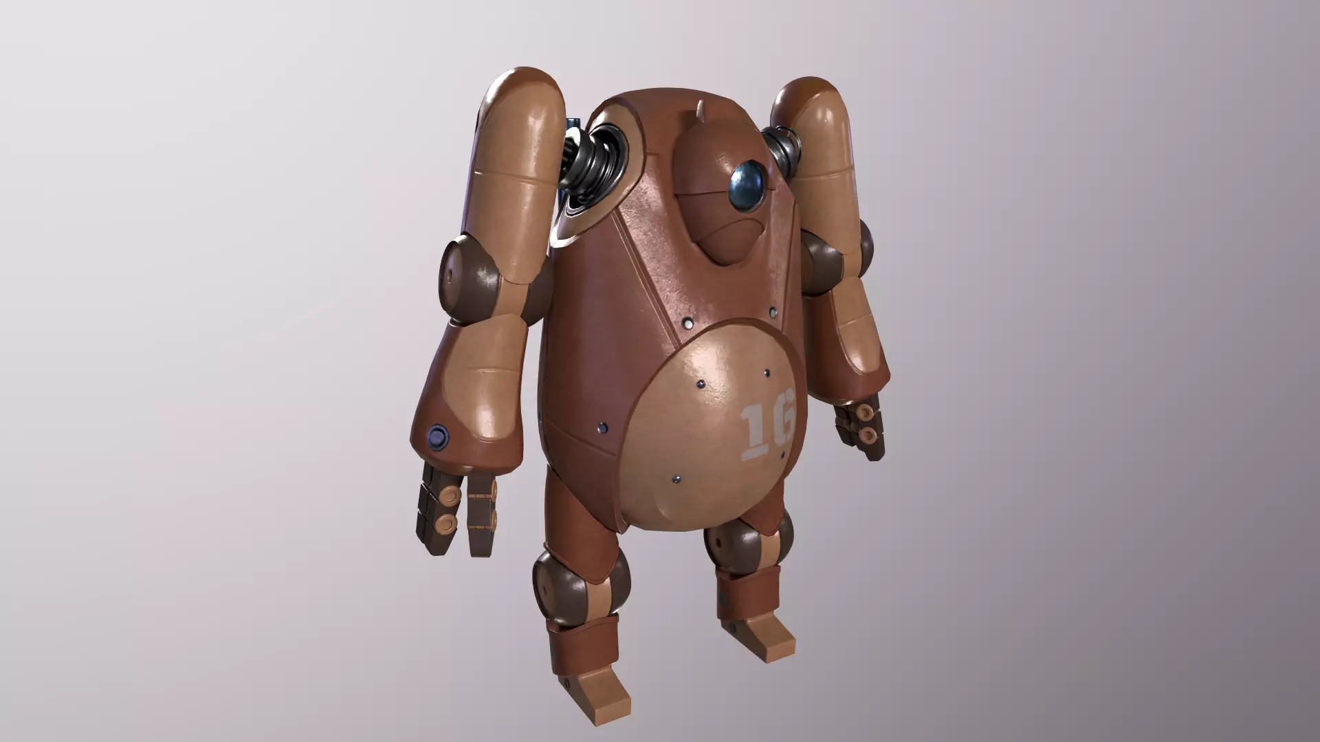 Stylized Robot Sci-Fi Free low-poly 3D model_0