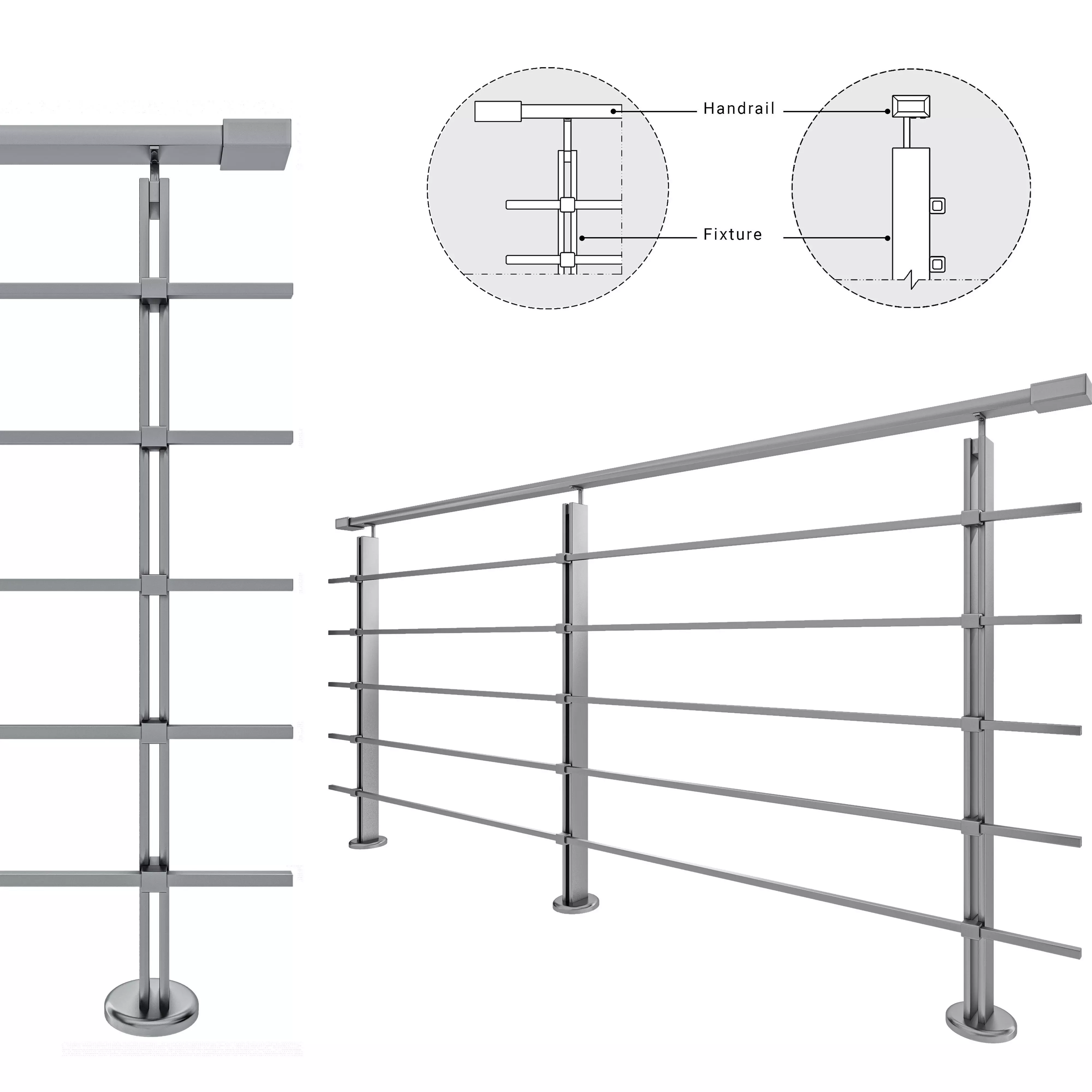 Railing-12 stainless steel railings for balconies 3D model_0