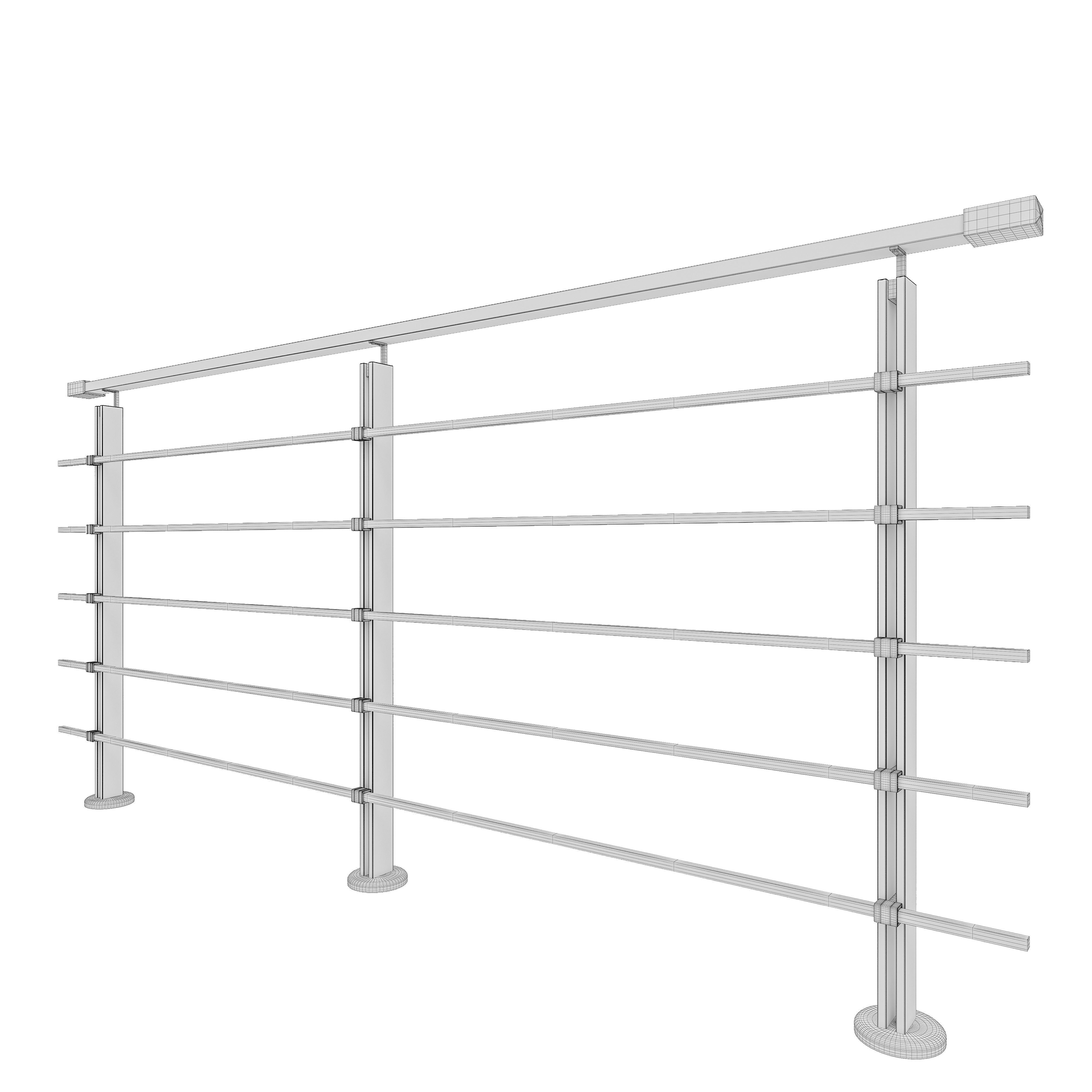 Railing-12 stainless steel railings for balconies 3D model_2