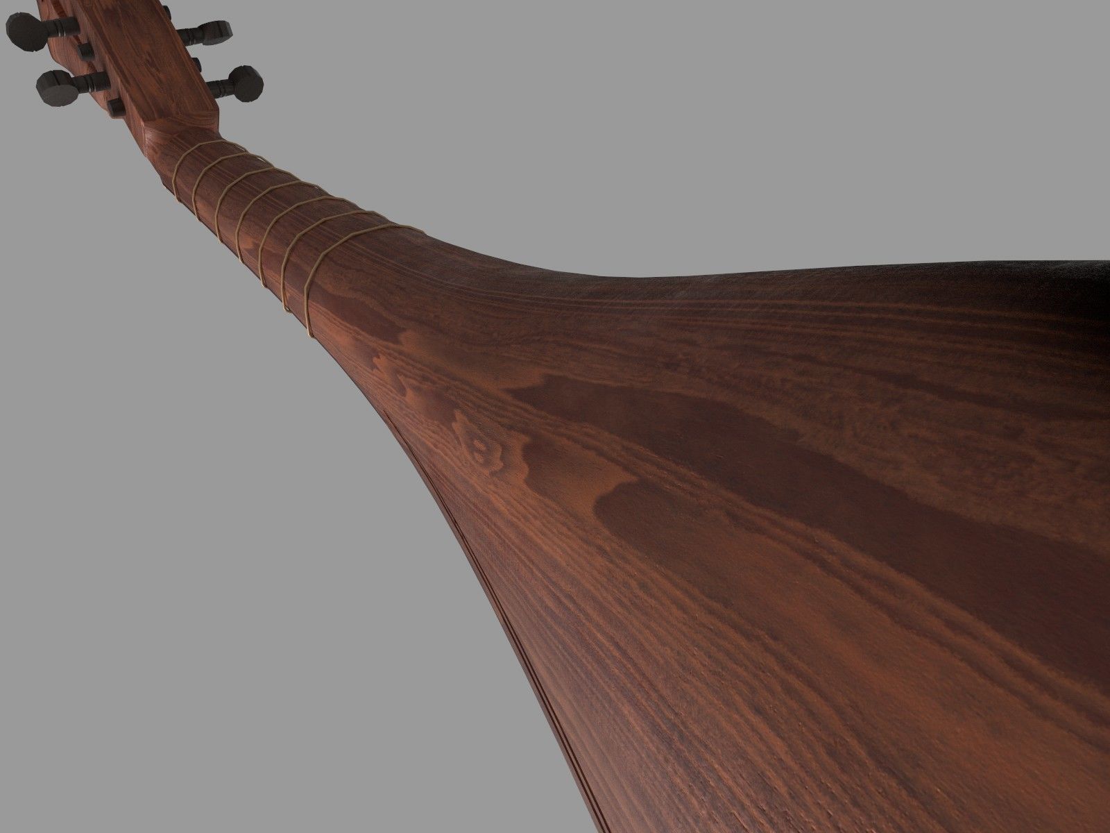 Gittern lute 3D model_4