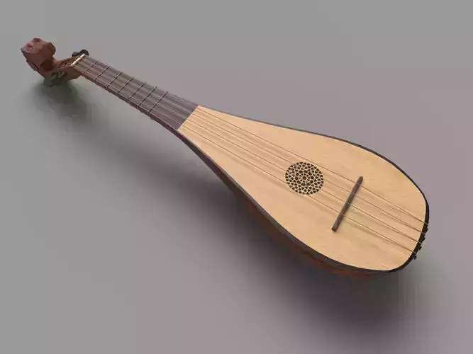 Gittern lute 3D model