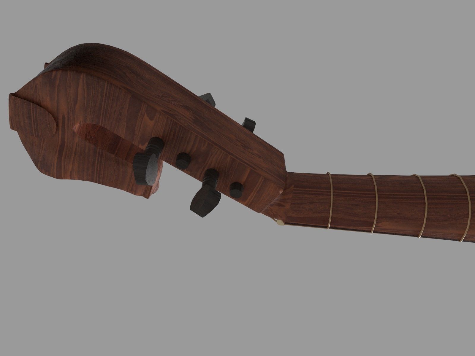 Gittern lute 3D model_3