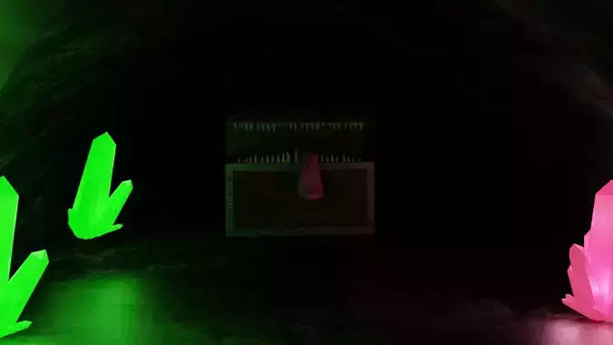 Mimic glow in crystals