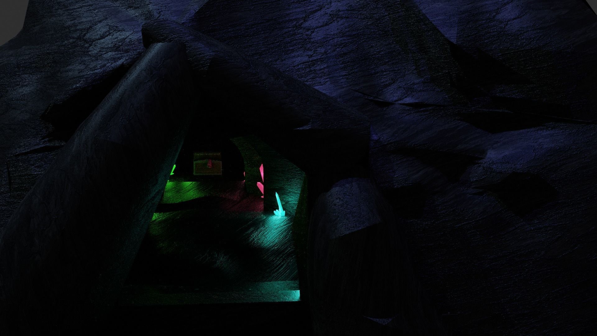 Mimic glow in crystals 3D model_1