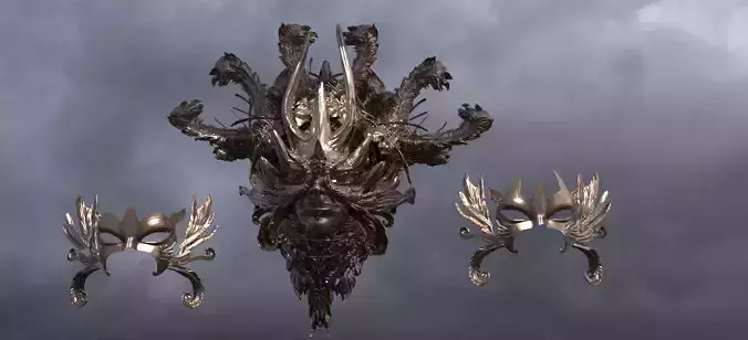 Baroque Mask and Shield Collection 1 3D model