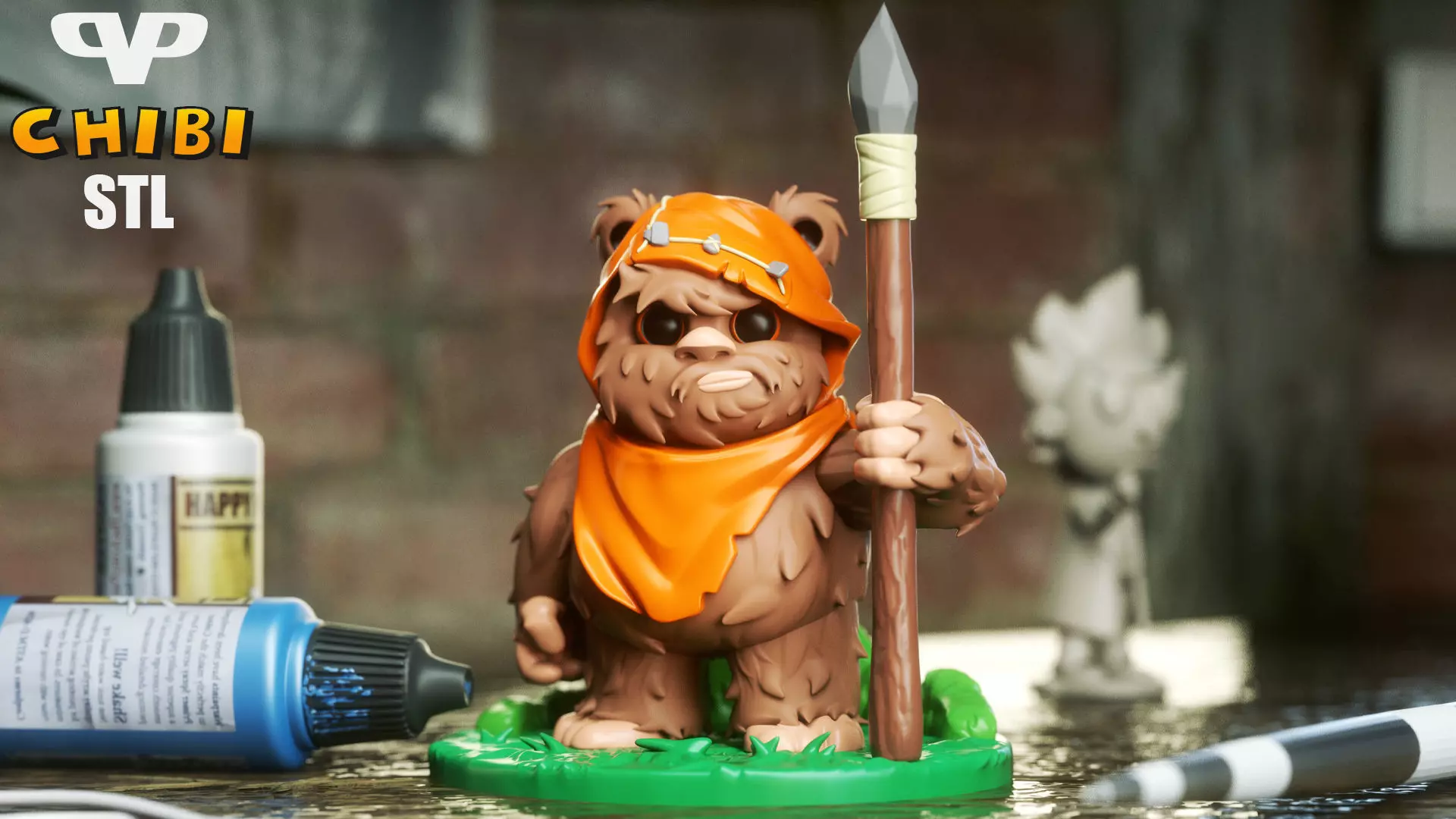 Ewok Chibi STL for 3D Printing ChibiSTL 3DXM 3D print model_0