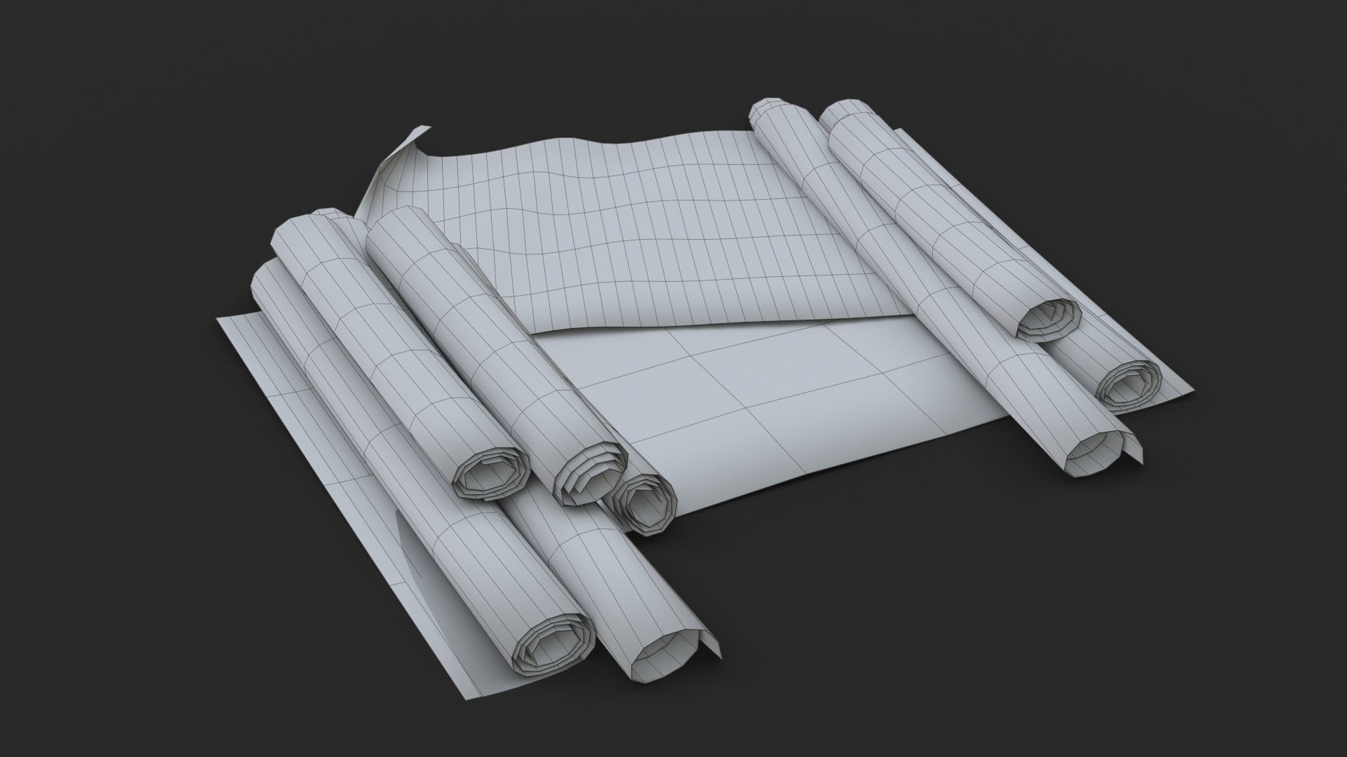Technical Blueprints Low-poly 3D model_17