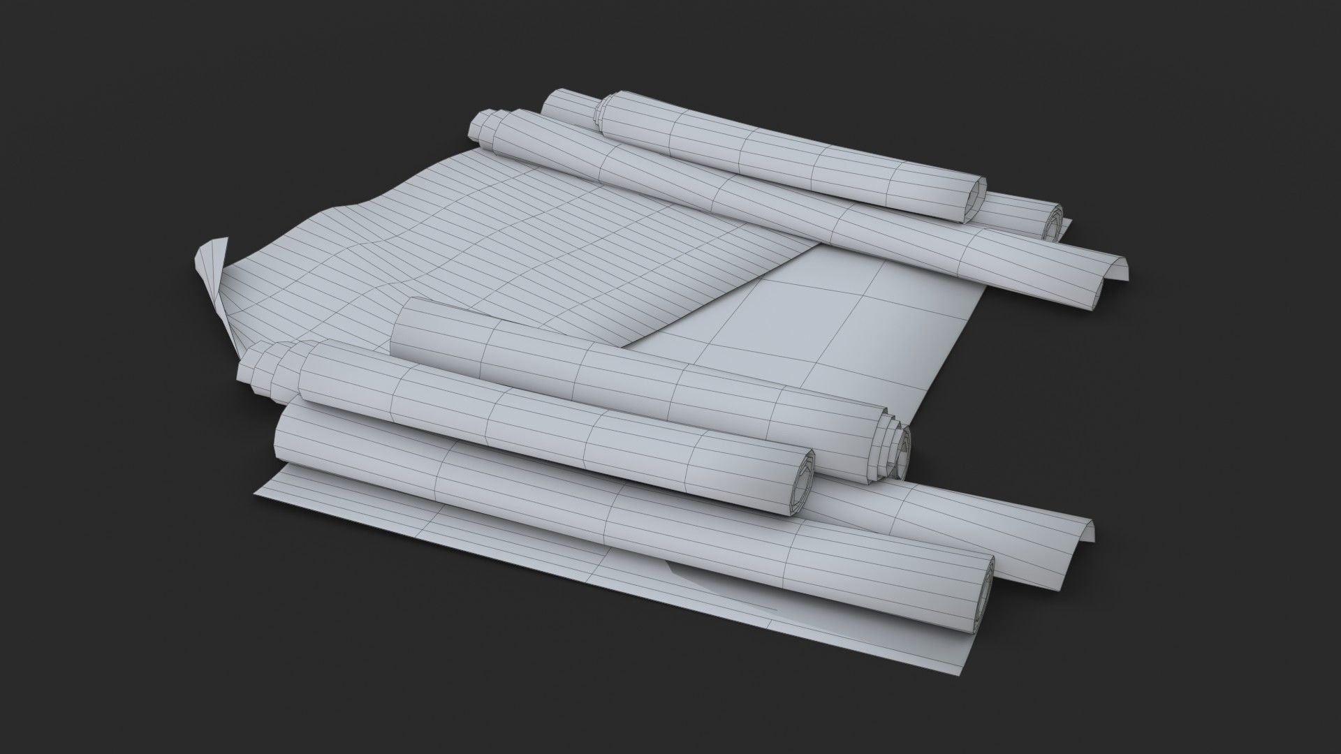Technical Blueprints Low-poly 3D model_16