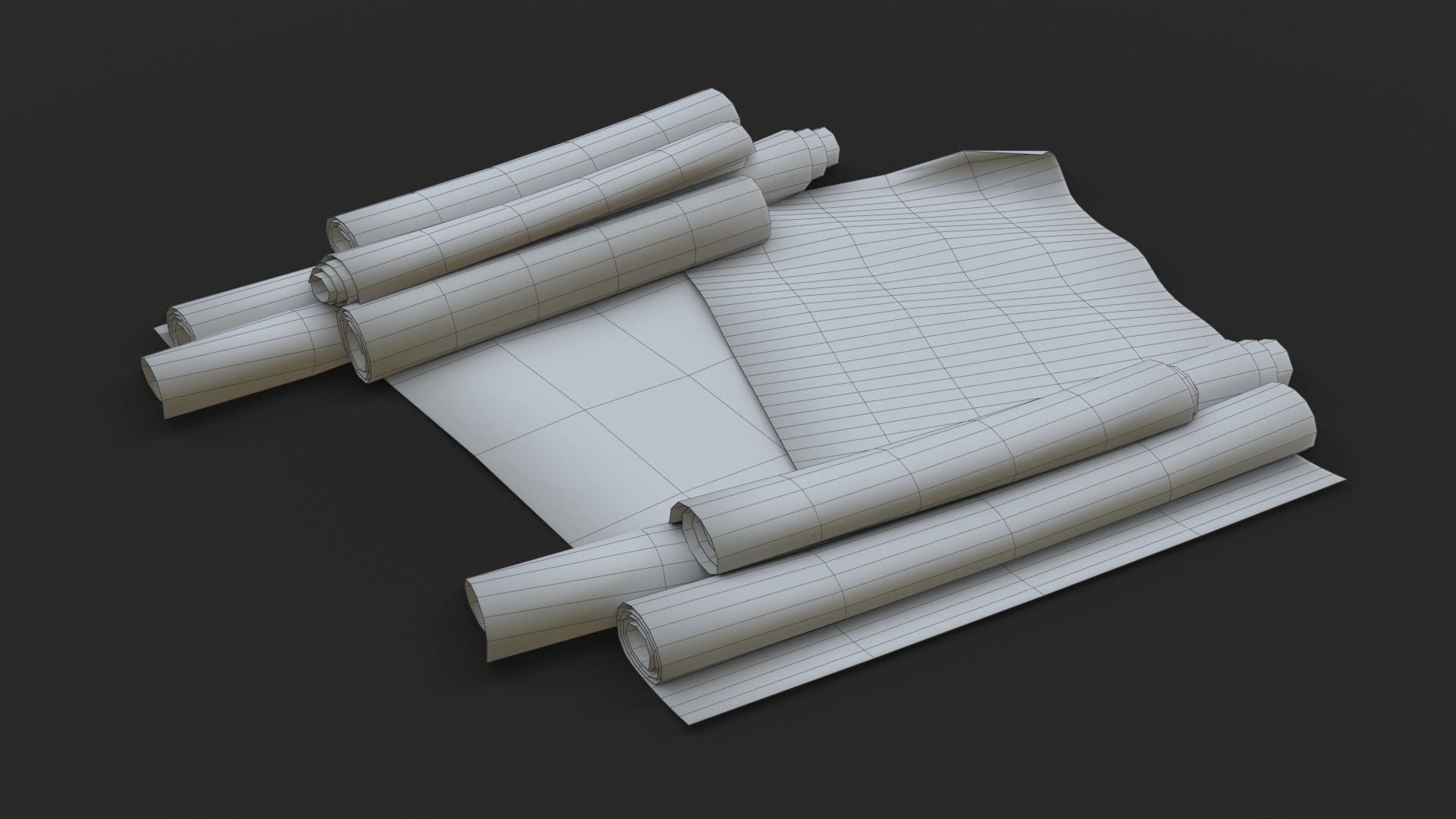 Technical Blueprints Low-poly 3D model_19