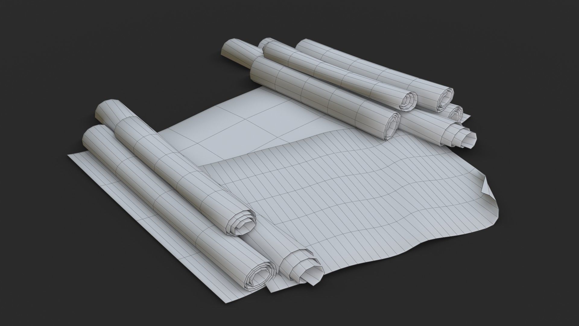 Technical Blueprints Low-poly 3D model_12