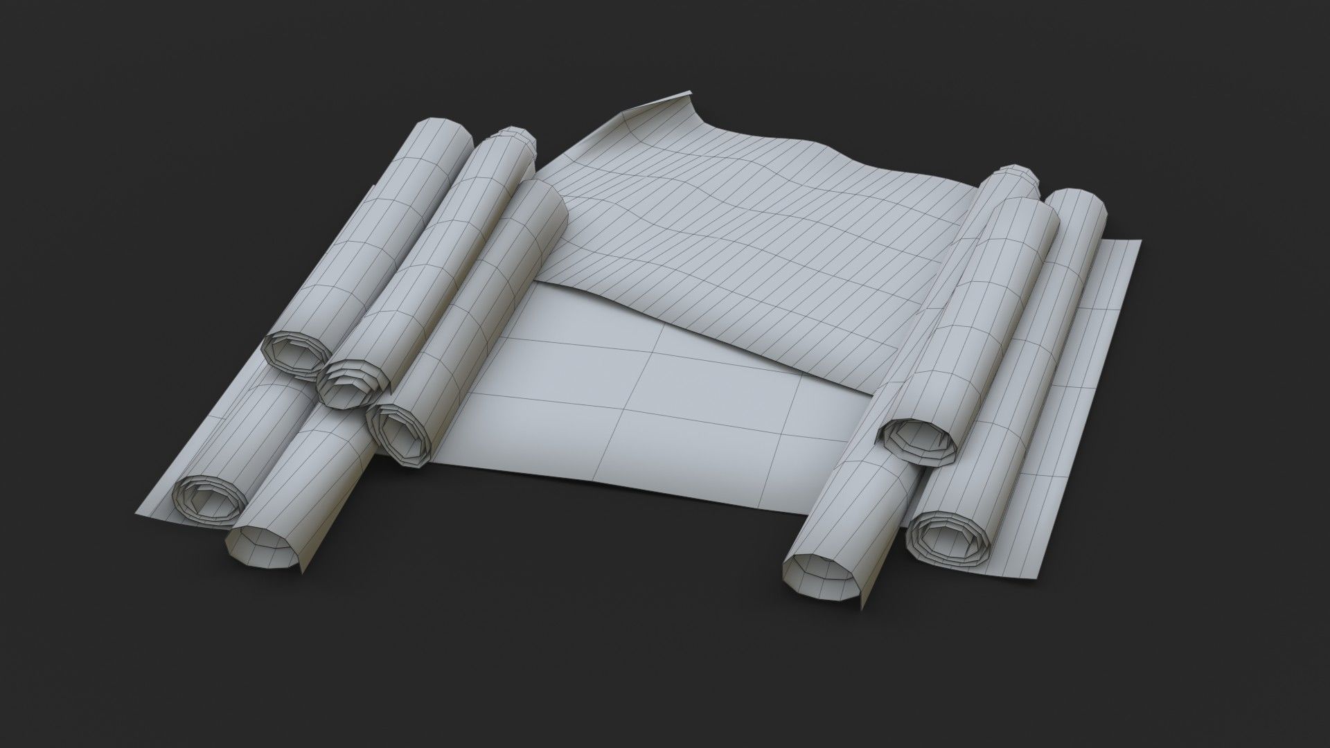 Technical Blueprints Low-poly 3D model_18
