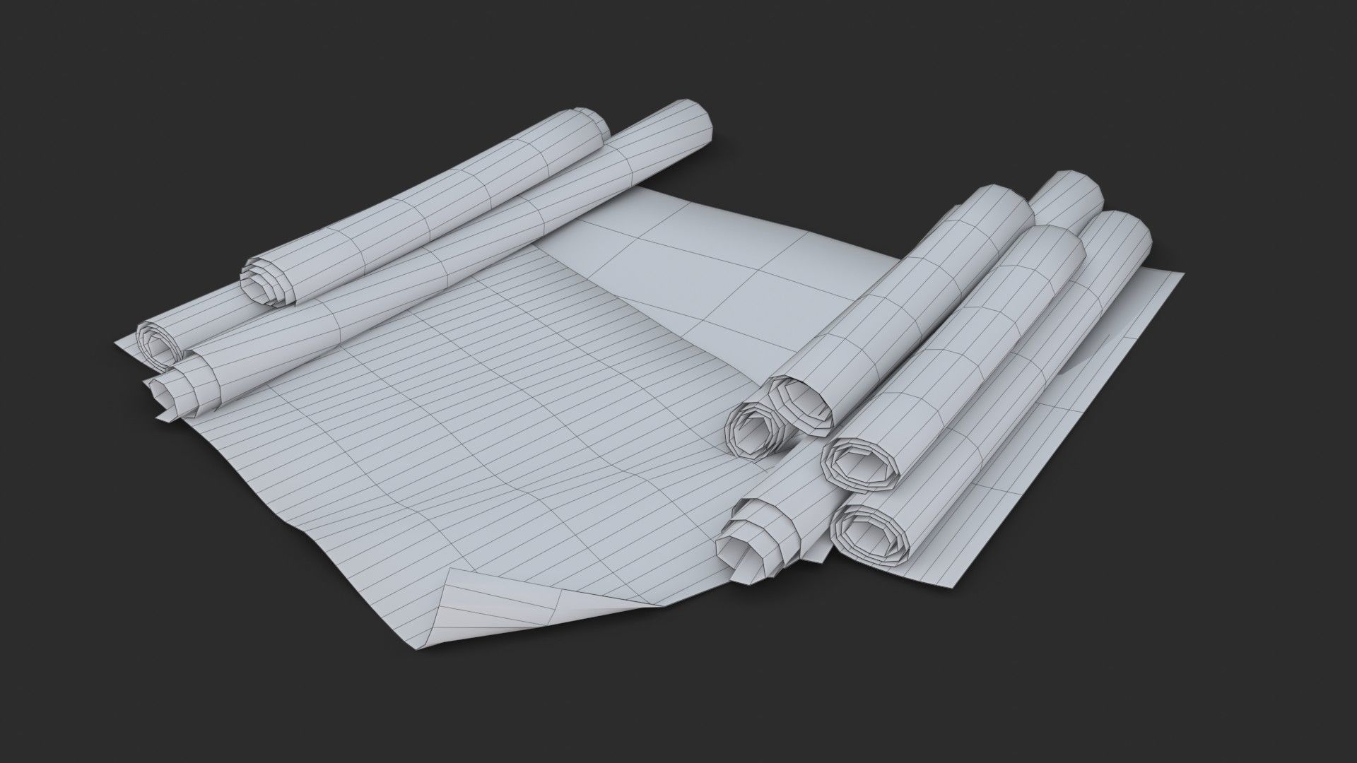 Technical Blueprints Low-poly 3D model_14