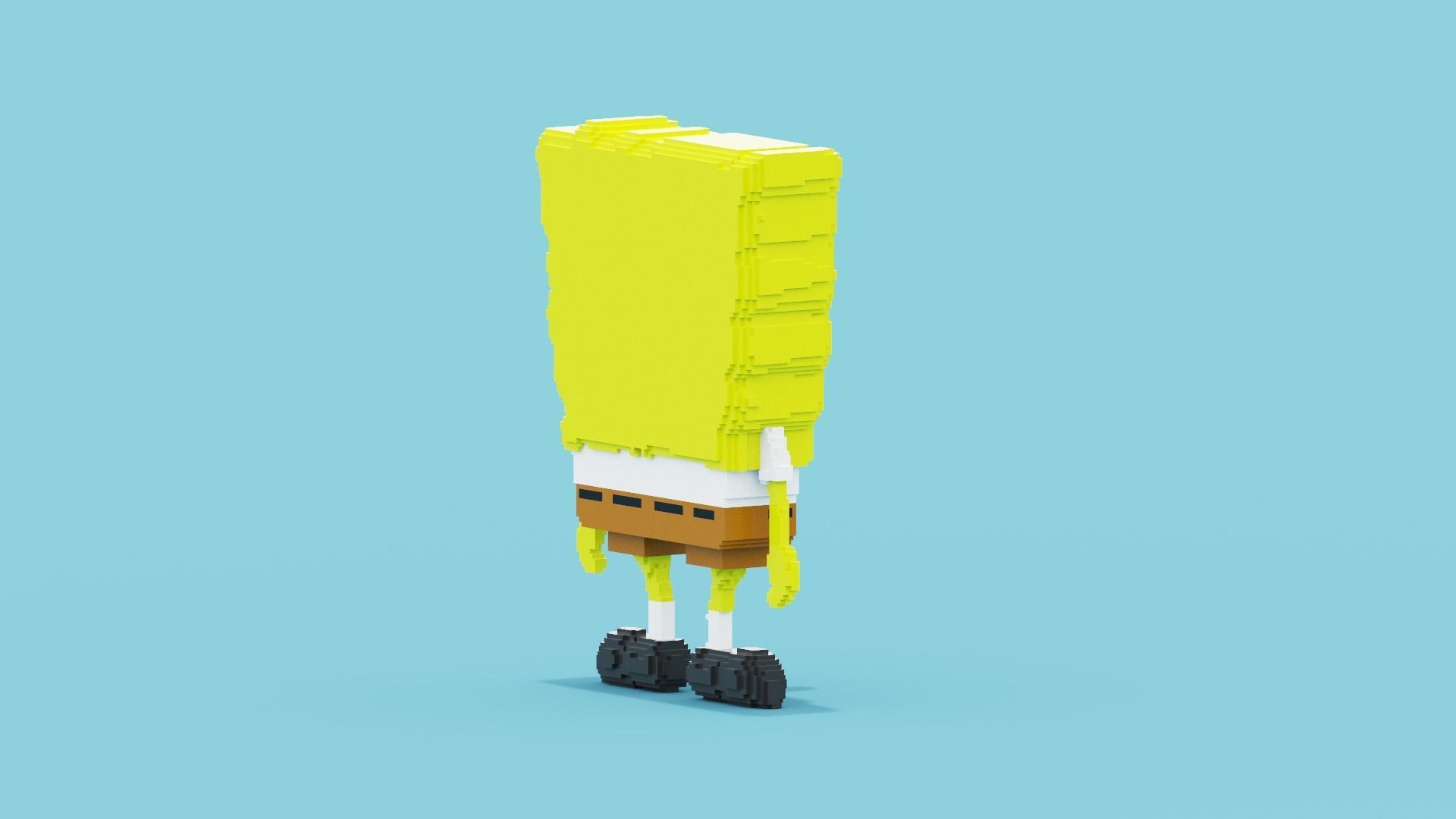 Voxel Spongebob SquarePants Low-poly 3D model_9