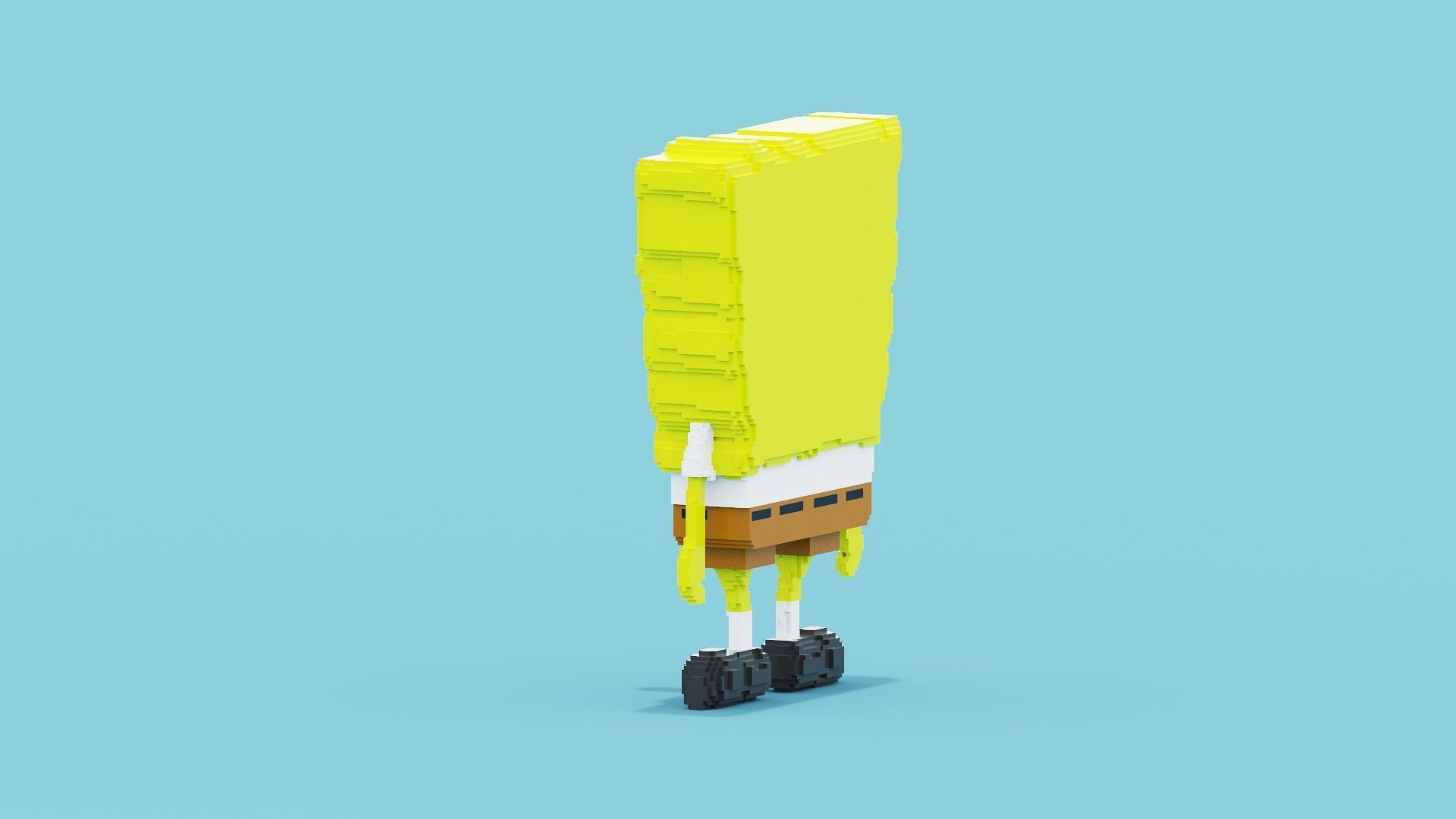 Voxel Spongebob SquarePants Low-poly 3D model_5