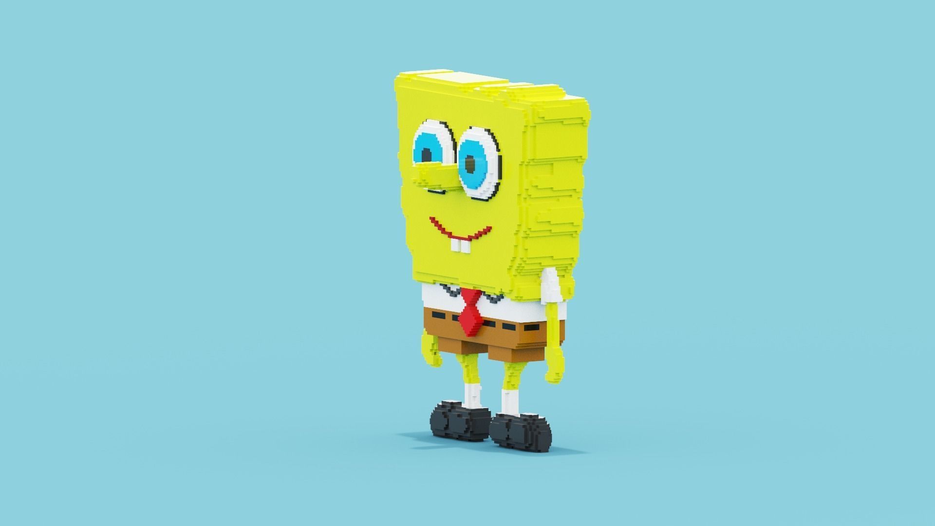 Voxel Spongebob SquarePants Low-poly 3D model_3