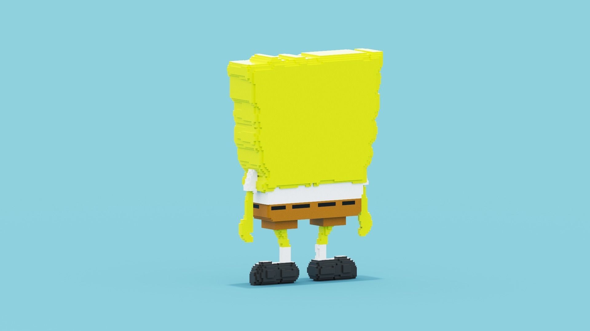 Voxel Spongebob SquarePants Low-poly 3D model_6