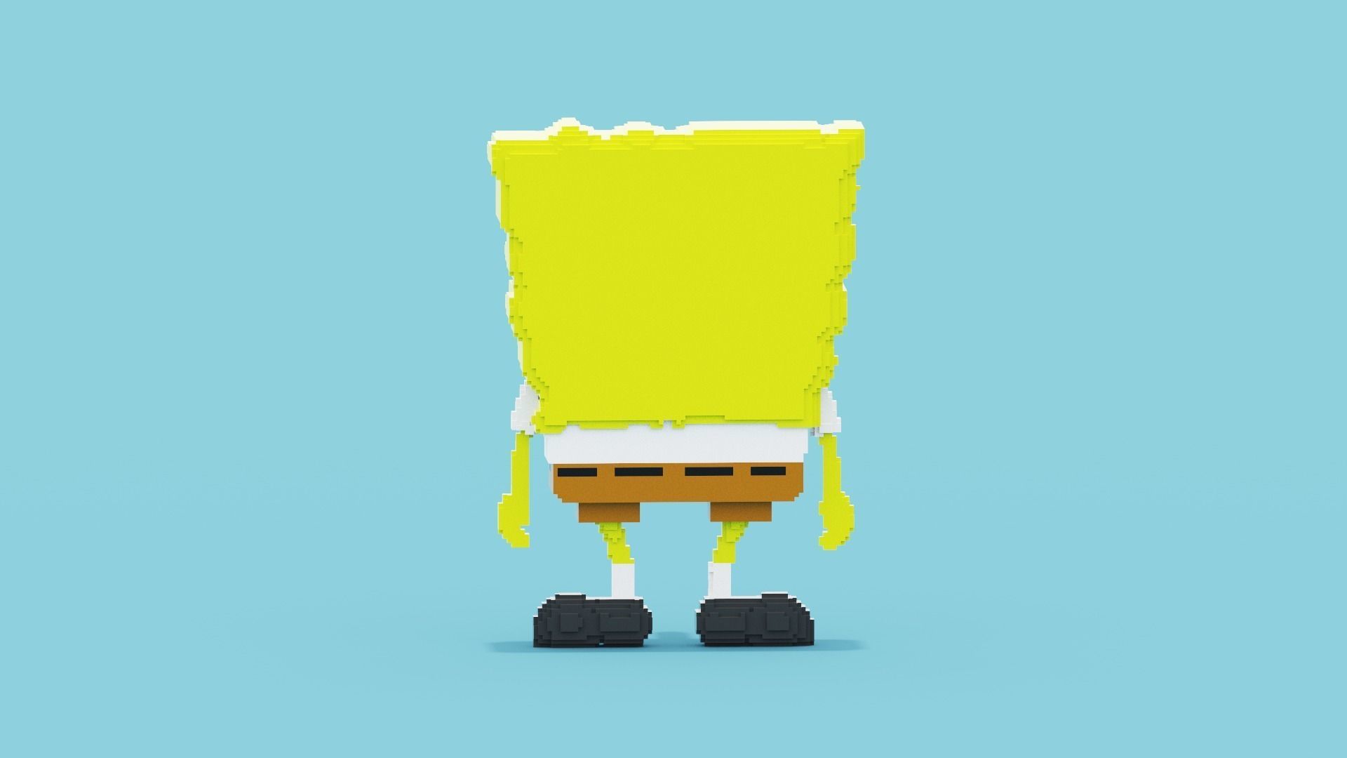 Voxel Spongebob SquarePants Low-poly 3D model_7