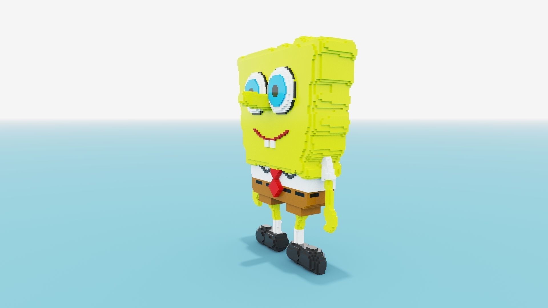 Voxel Spongebob SquarePants Low-poly 3D model_17