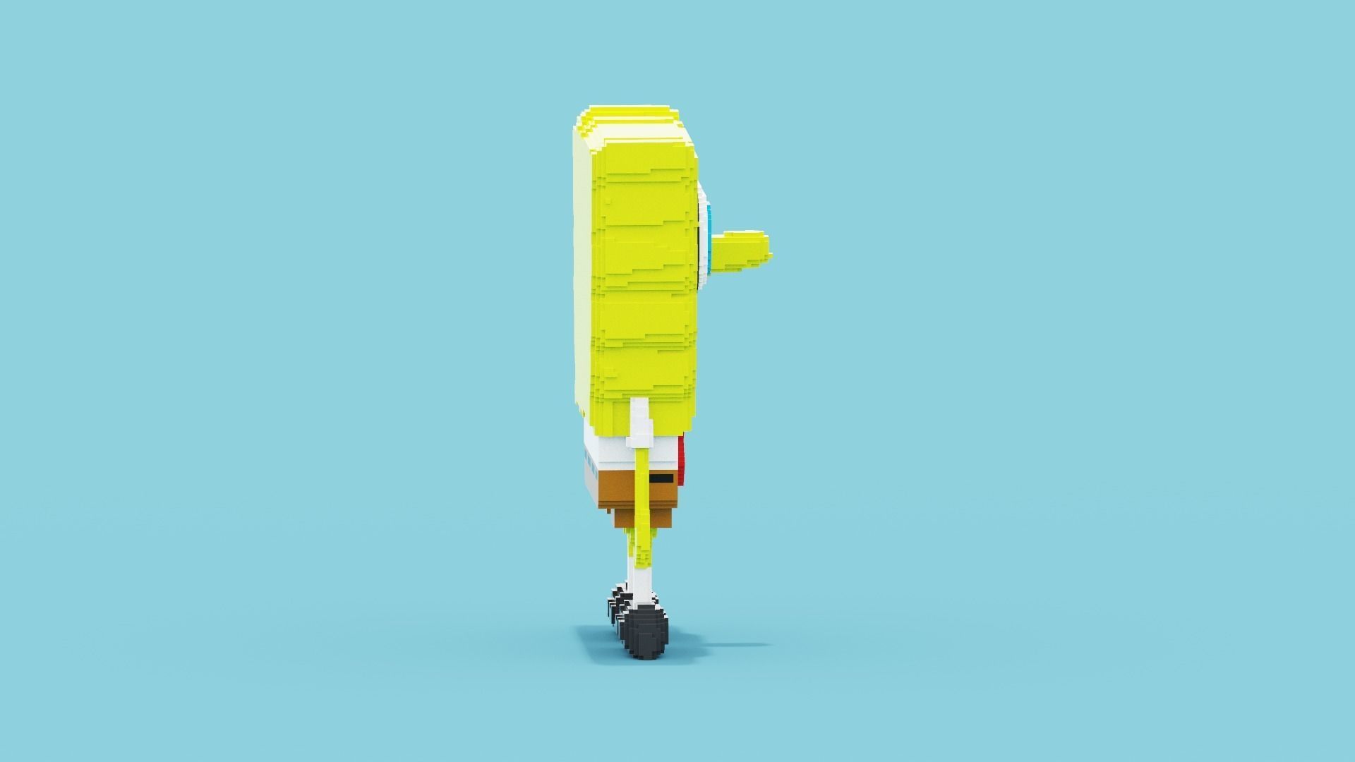 Voxel Spongebob SquarePants Low-poly 3D model_10
