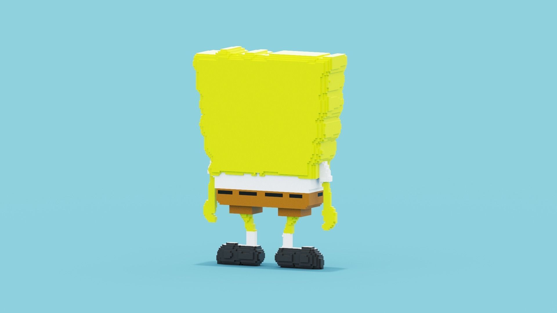 Voxel Spongebob SquarePants Low-poly 3D model_8