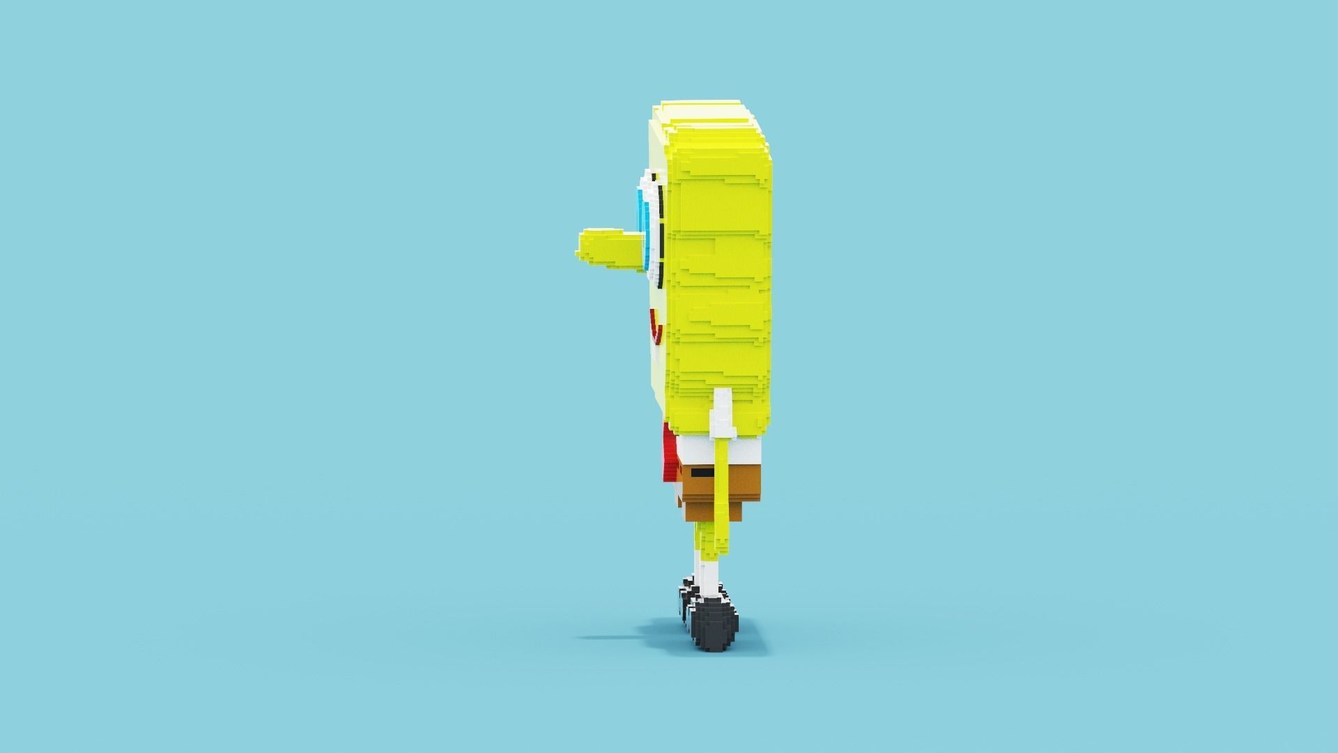 Voxel Spongebob SquarePants Low-poly 3D model_4