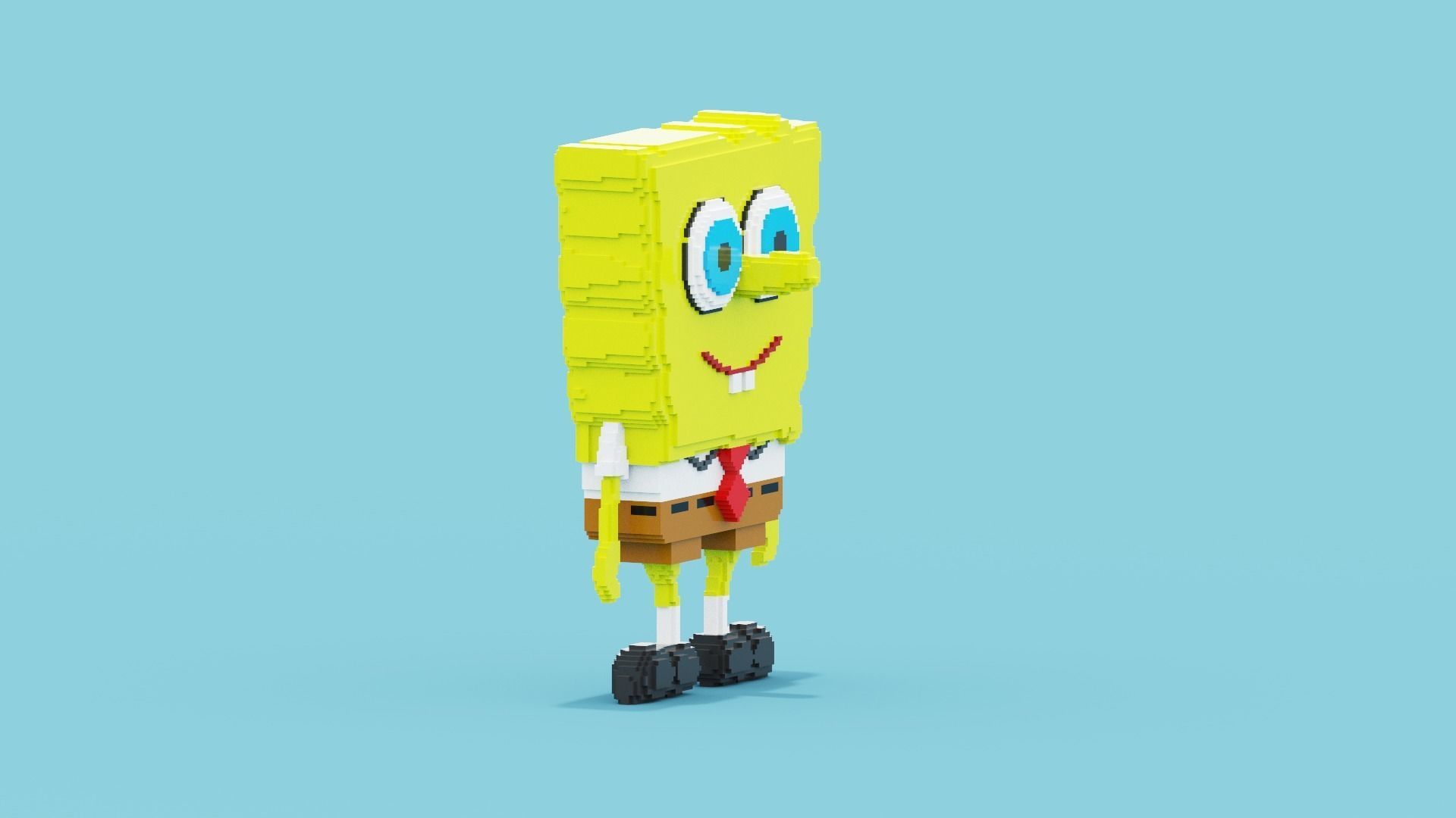 Voxel Spongebob SquarePants Low-poly 3D model_11