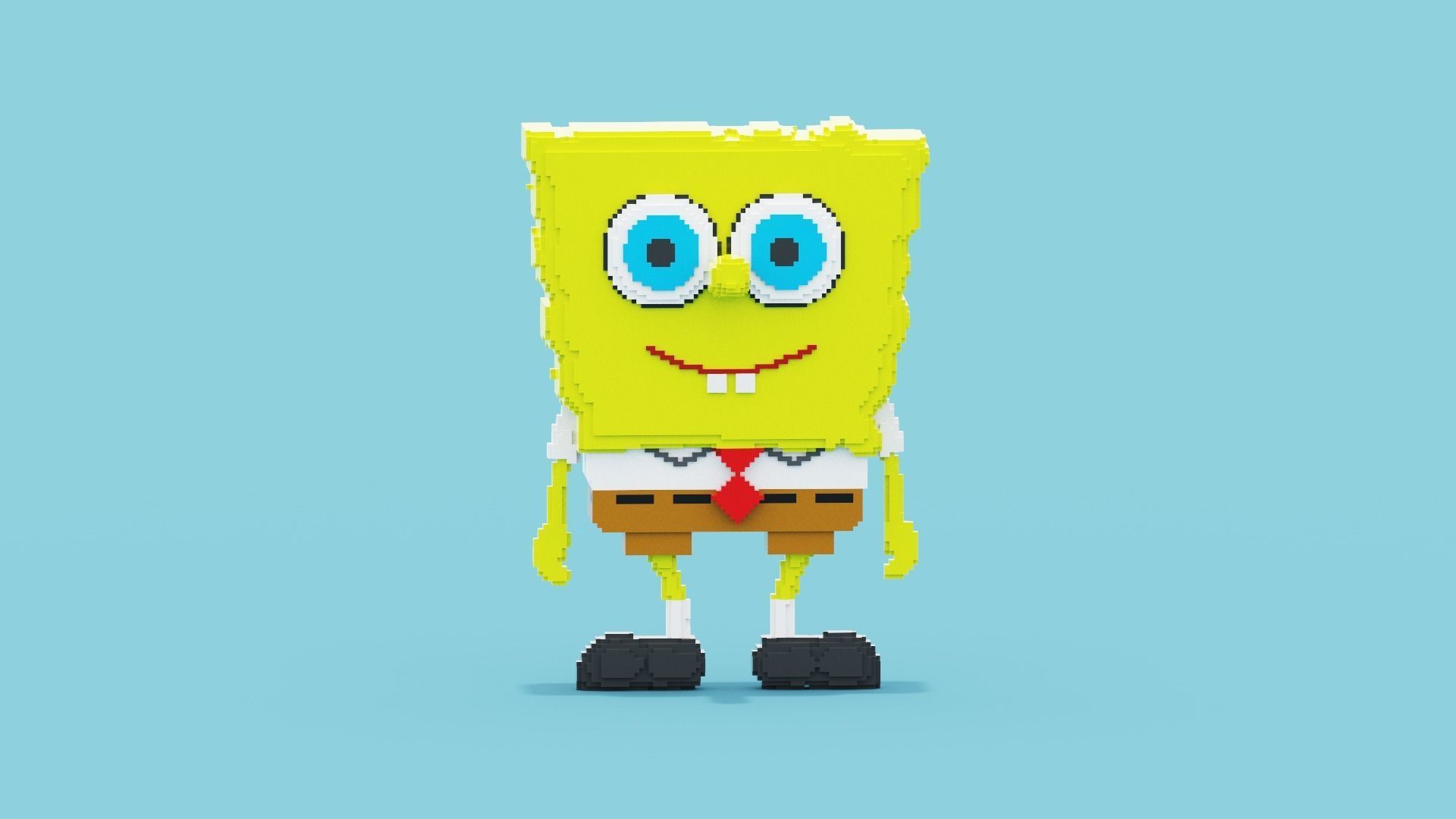 Voxel Spongebob SquarePants Low-poly 3D model_1