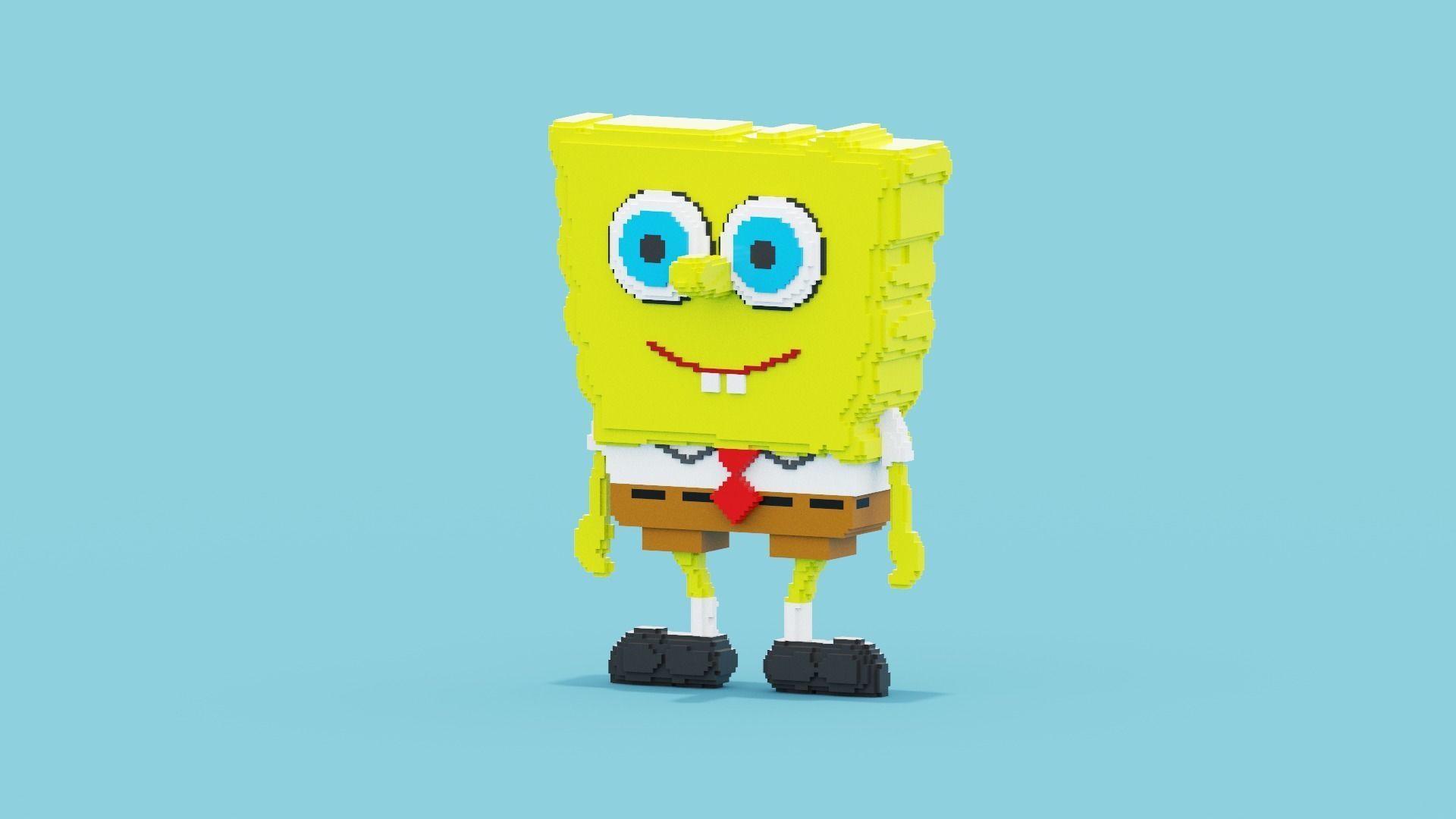 Voxel Spongebob SquarePants Low-poly 3D model_2