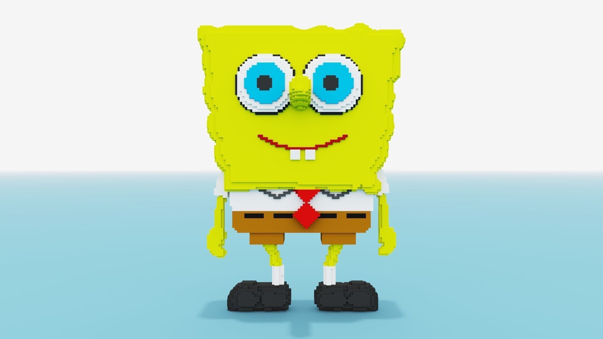 Voxel Spongebob SquarePants Low-poly 3D model_19
