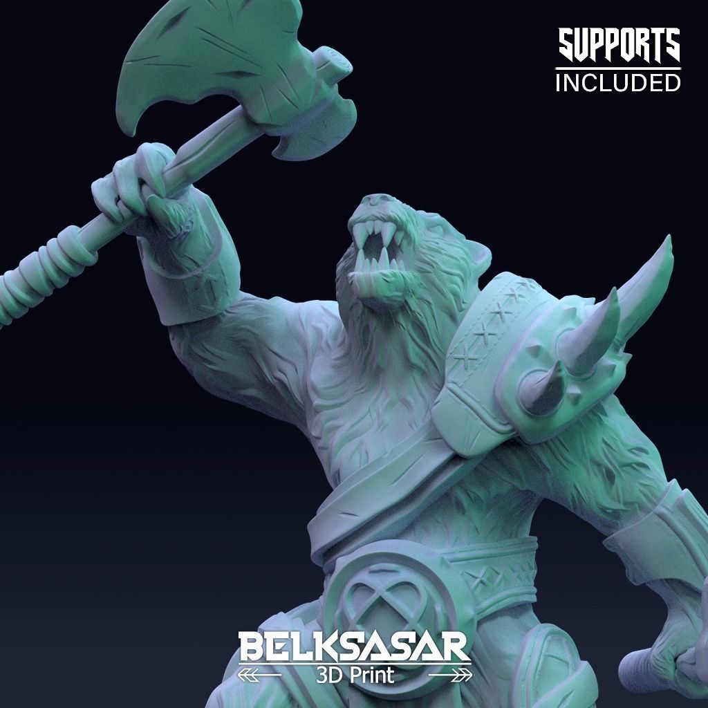 Werebeard Warrior 3D print model_3
