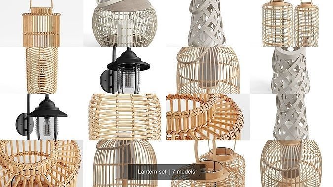 Lantern set  3D Model Collection