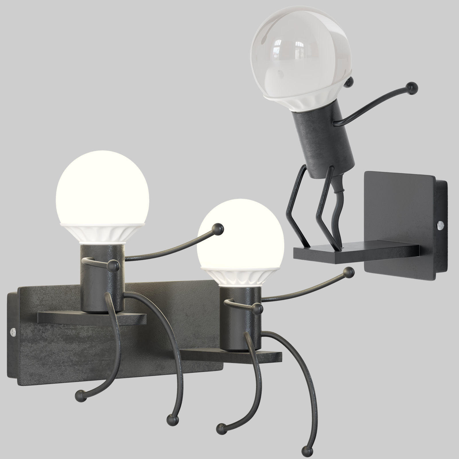 Creative Little Man Lamp 3D model_3