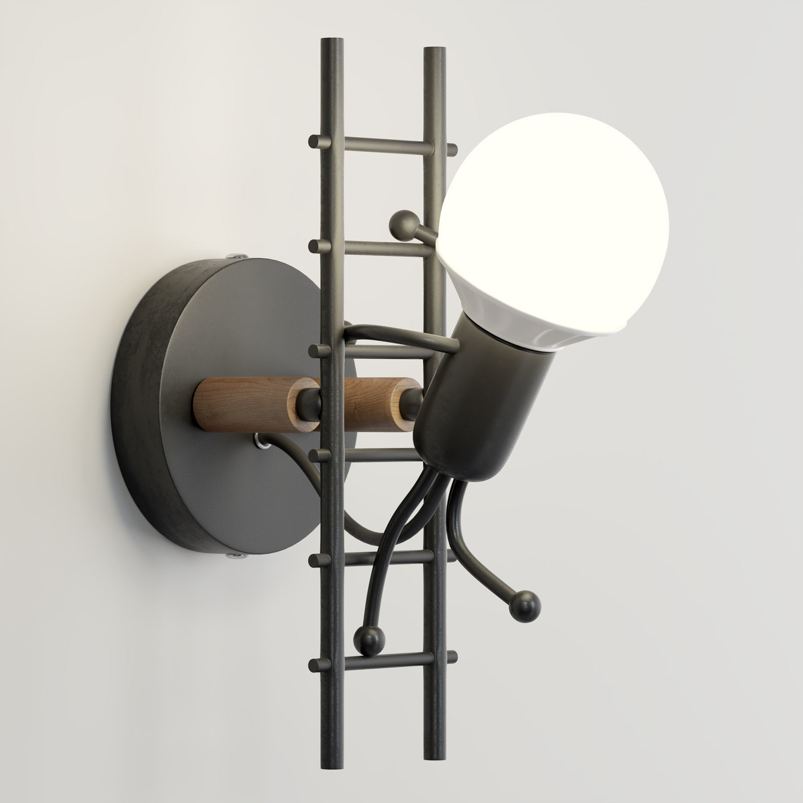 Creative Little Man Lamp 3D model_4