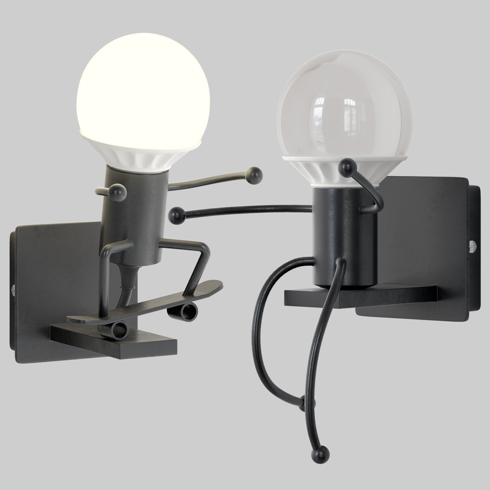 Creative Little Man Lamp 3D model_2