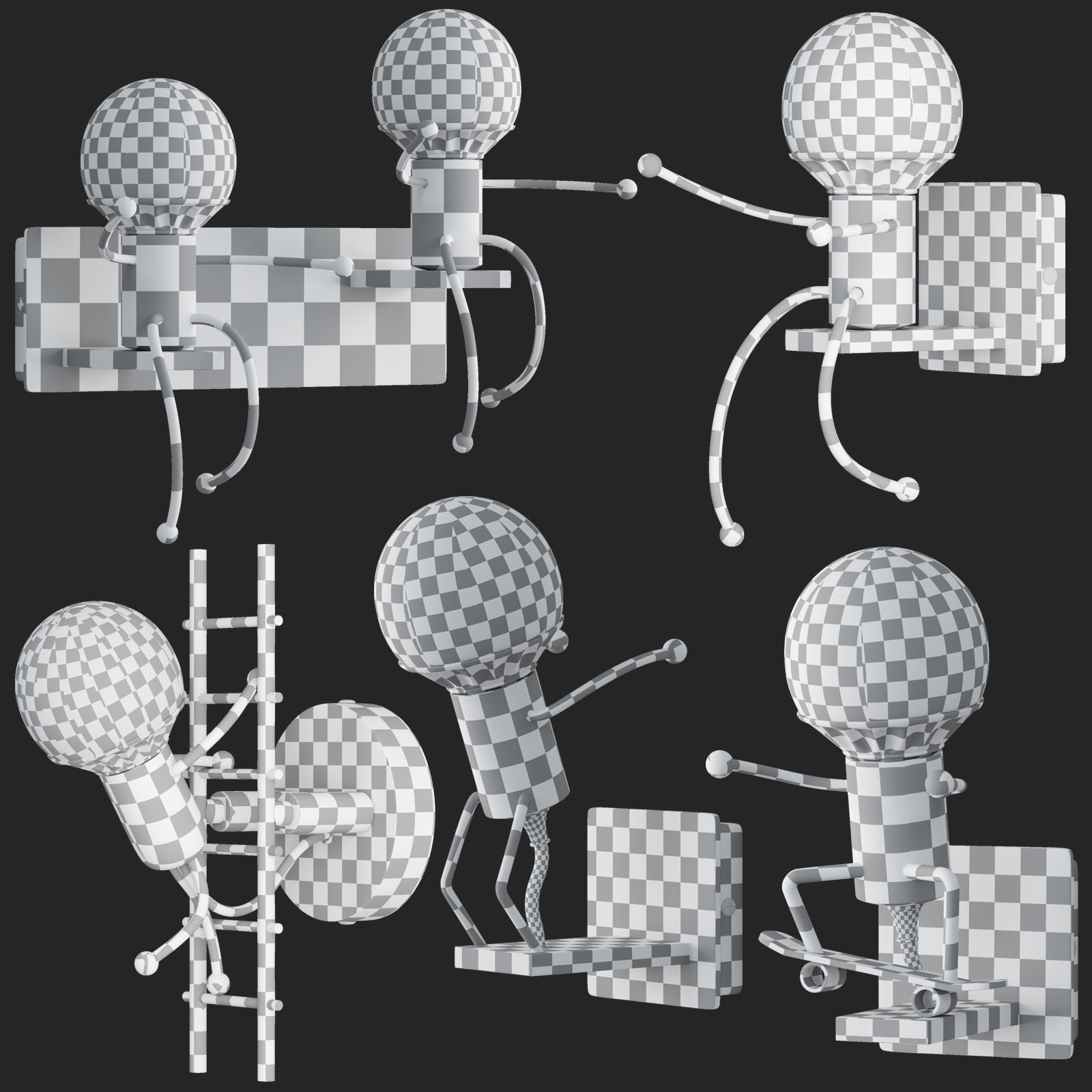 Creative Little Man Lamp 3D model_5