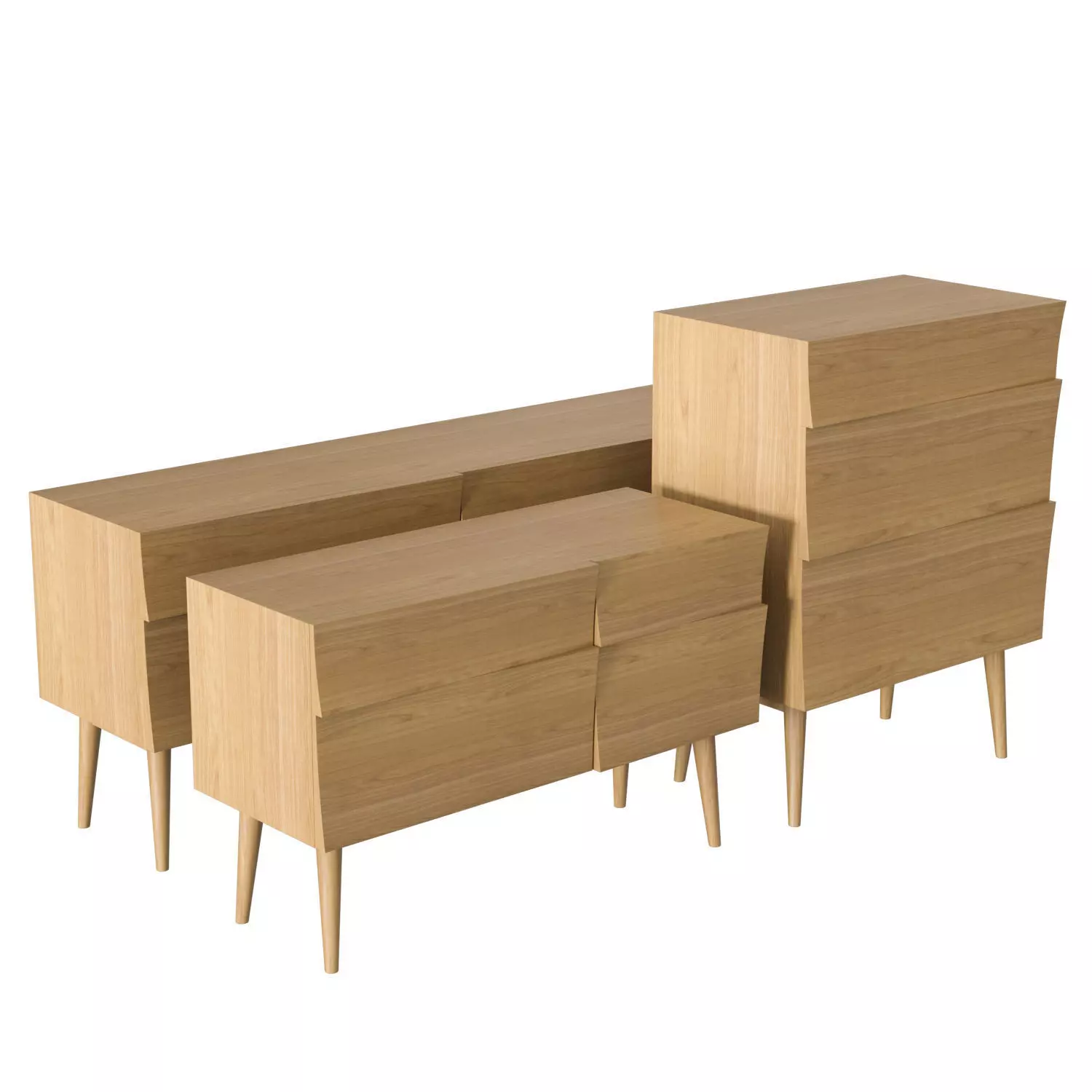 Reflect Sideboard and Drawer 3D model_0