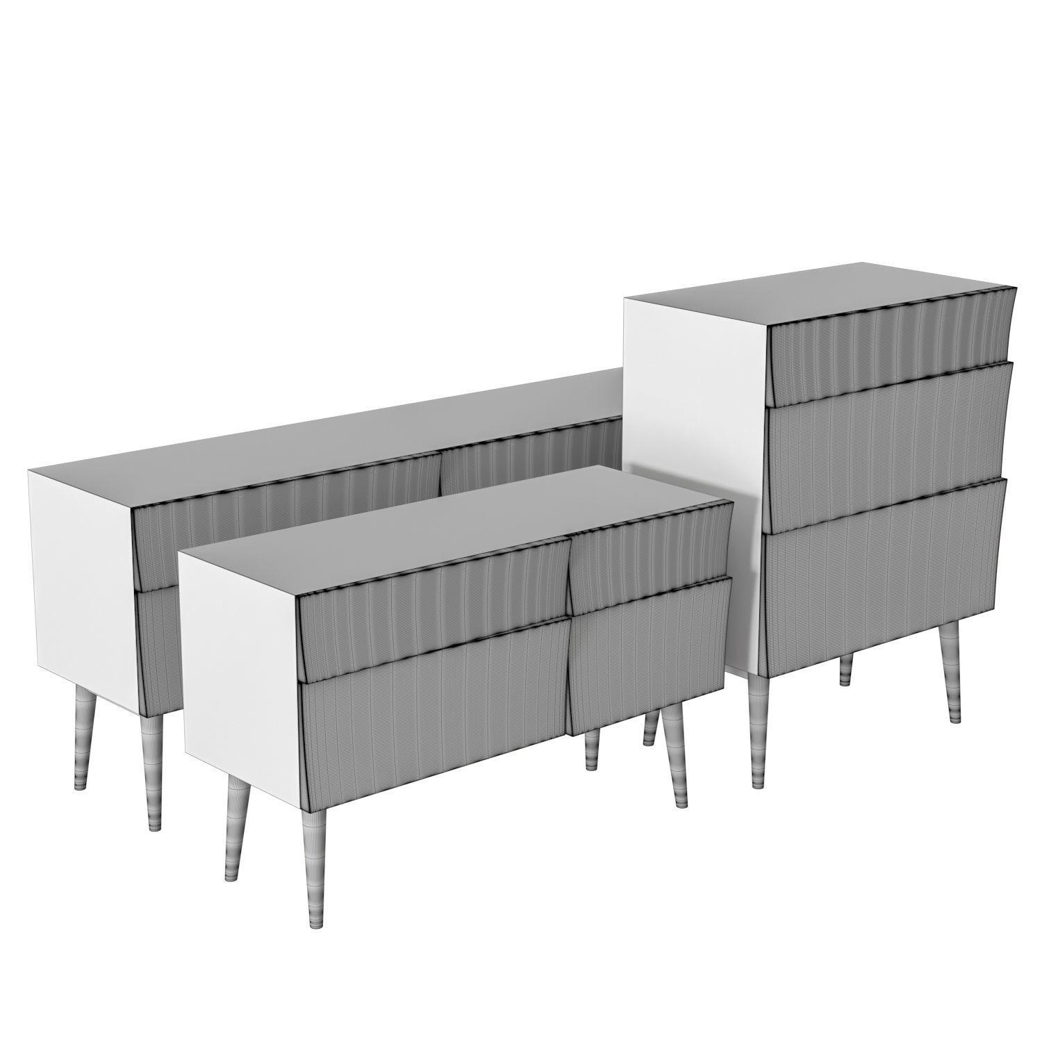 Reflect Sideboard and Drawer 3D model_4