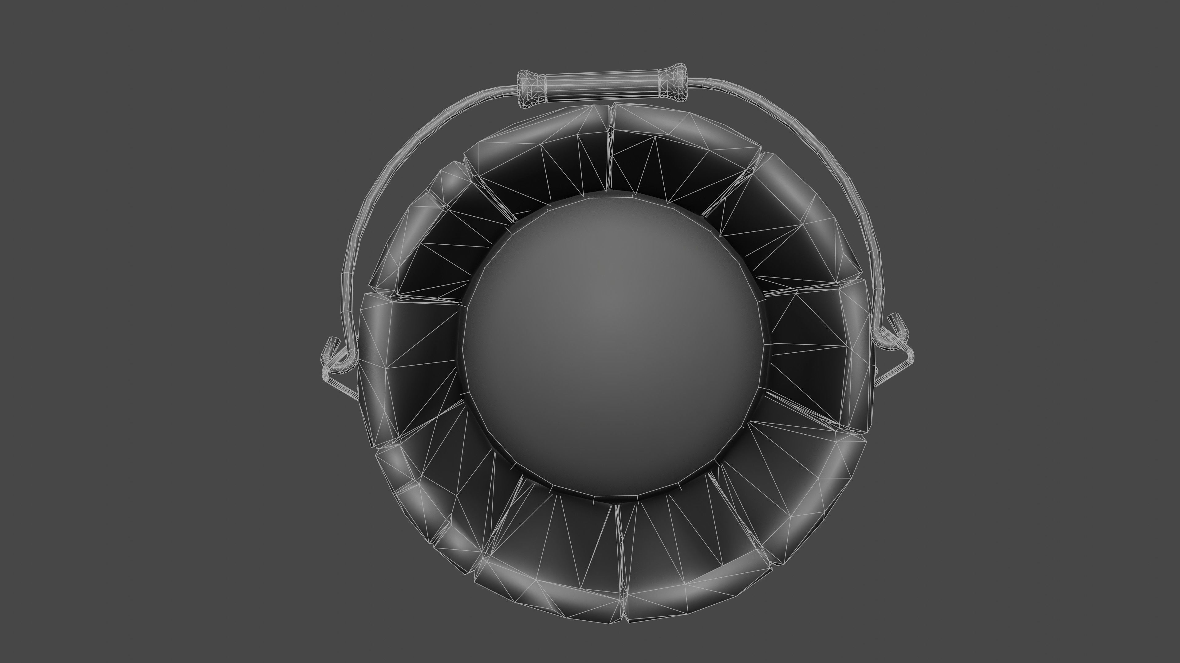 old wooden bucket  Low-poly 3D model_19