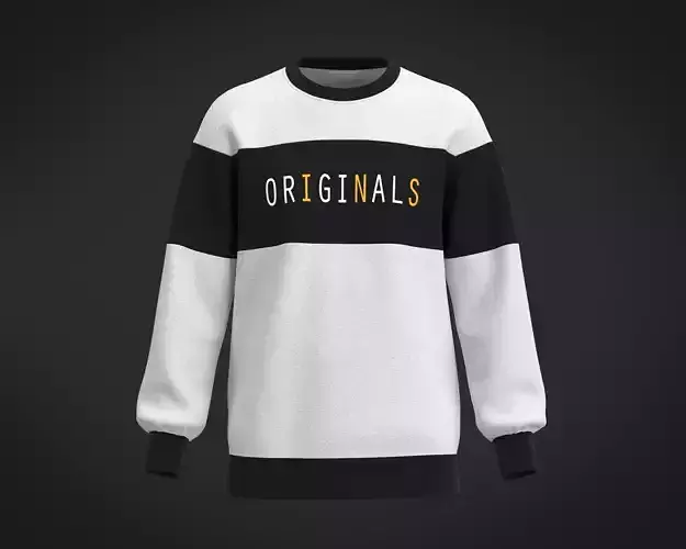 Mens Black And White Sweat Shirt