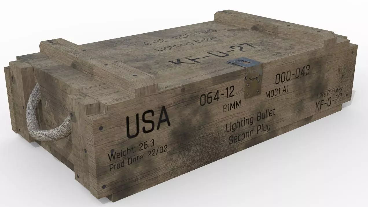 Ammunition Chest Game Ready PBR Model Free low-poly 3D model
