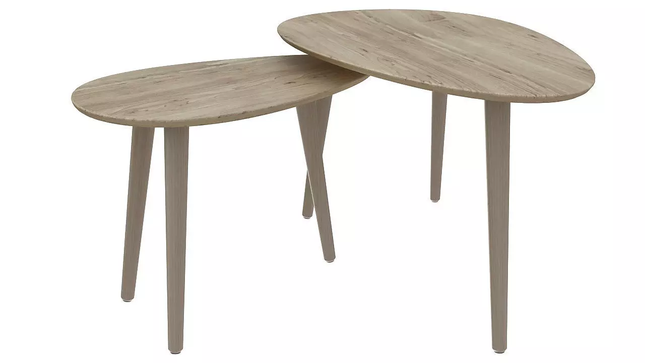 Three legs wooden table 3D model_0