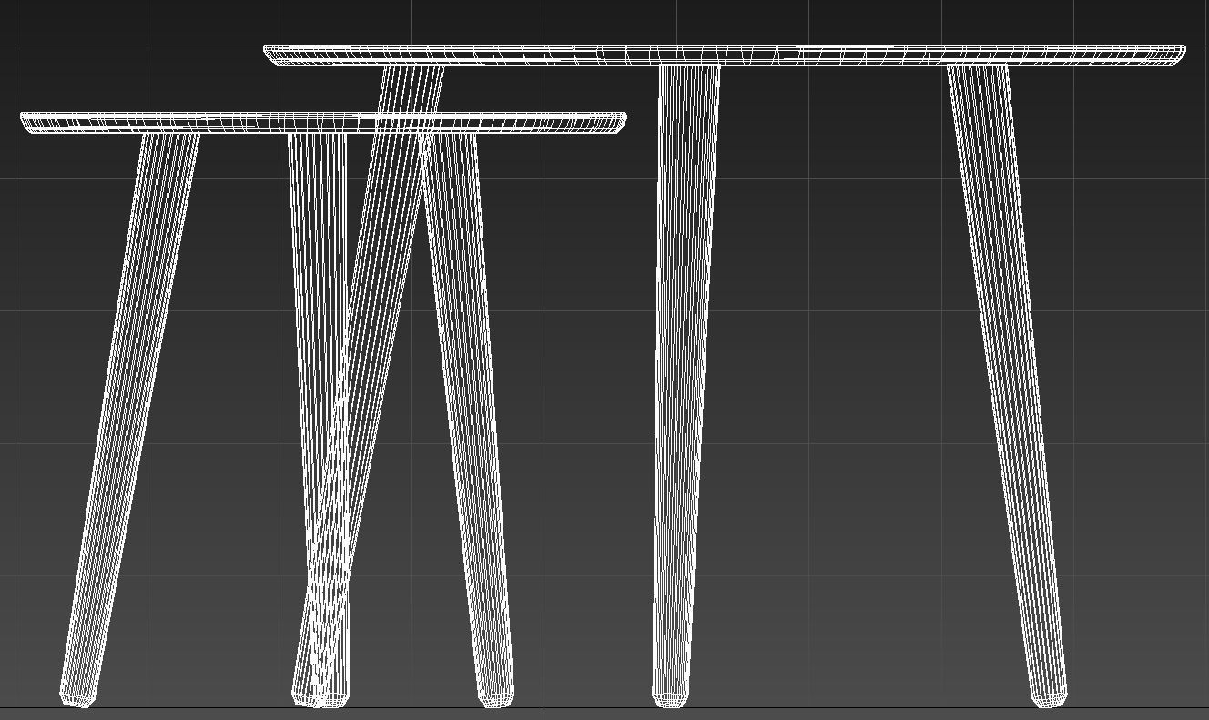 Three legs wooden table 3D model_11