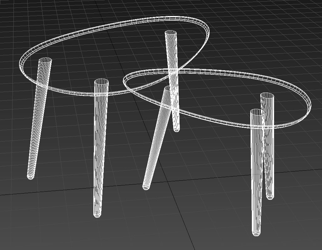 Three legs wooden table 3D model_9