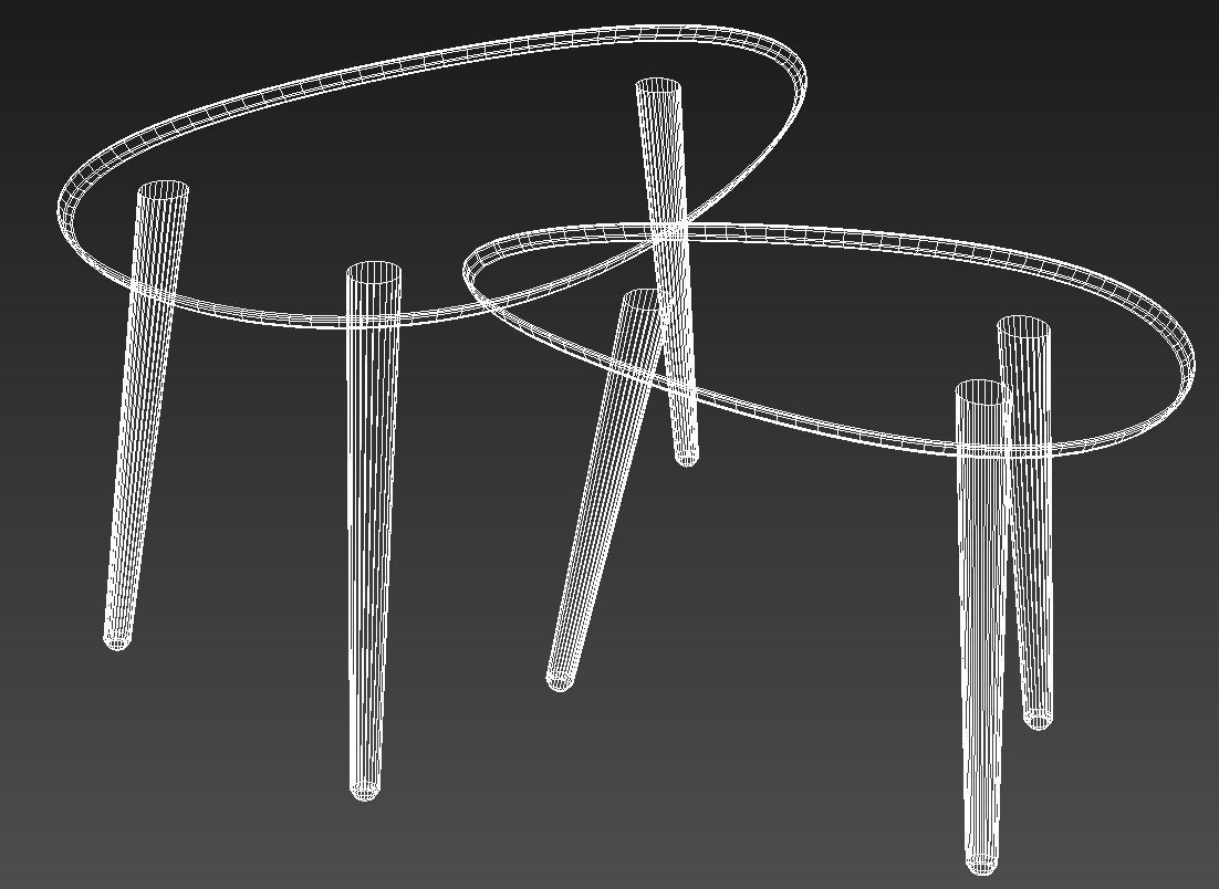 Three legs wooden table 3D model_10