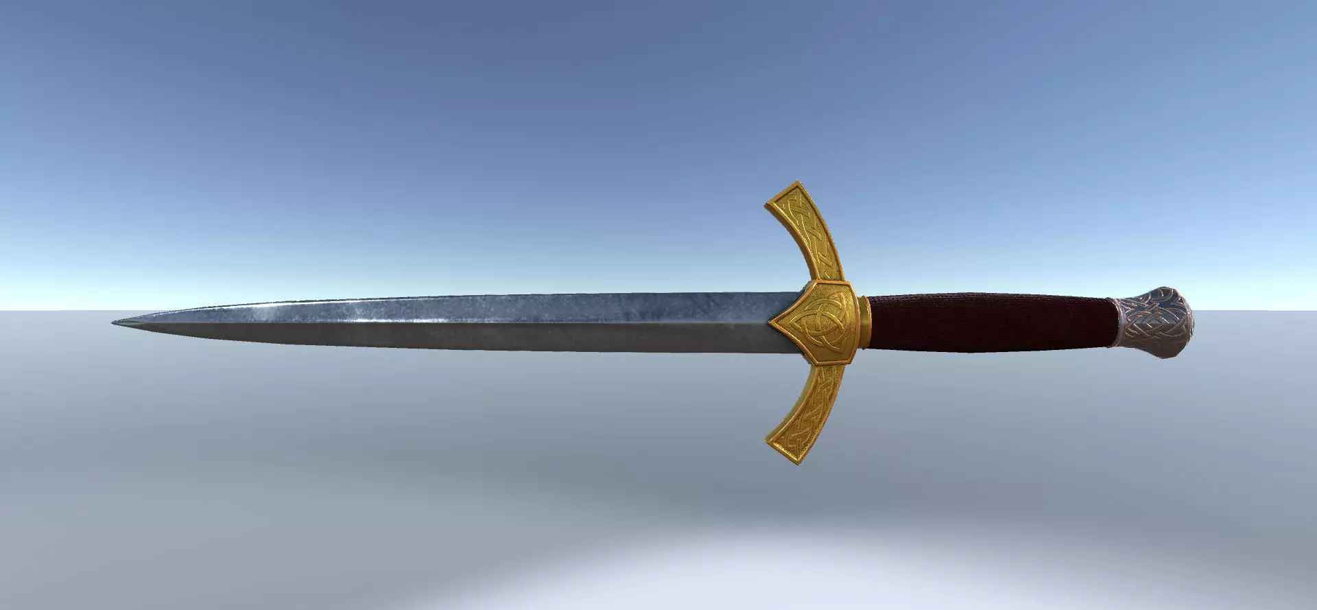 Dagger sword Low-poly 3D model_0