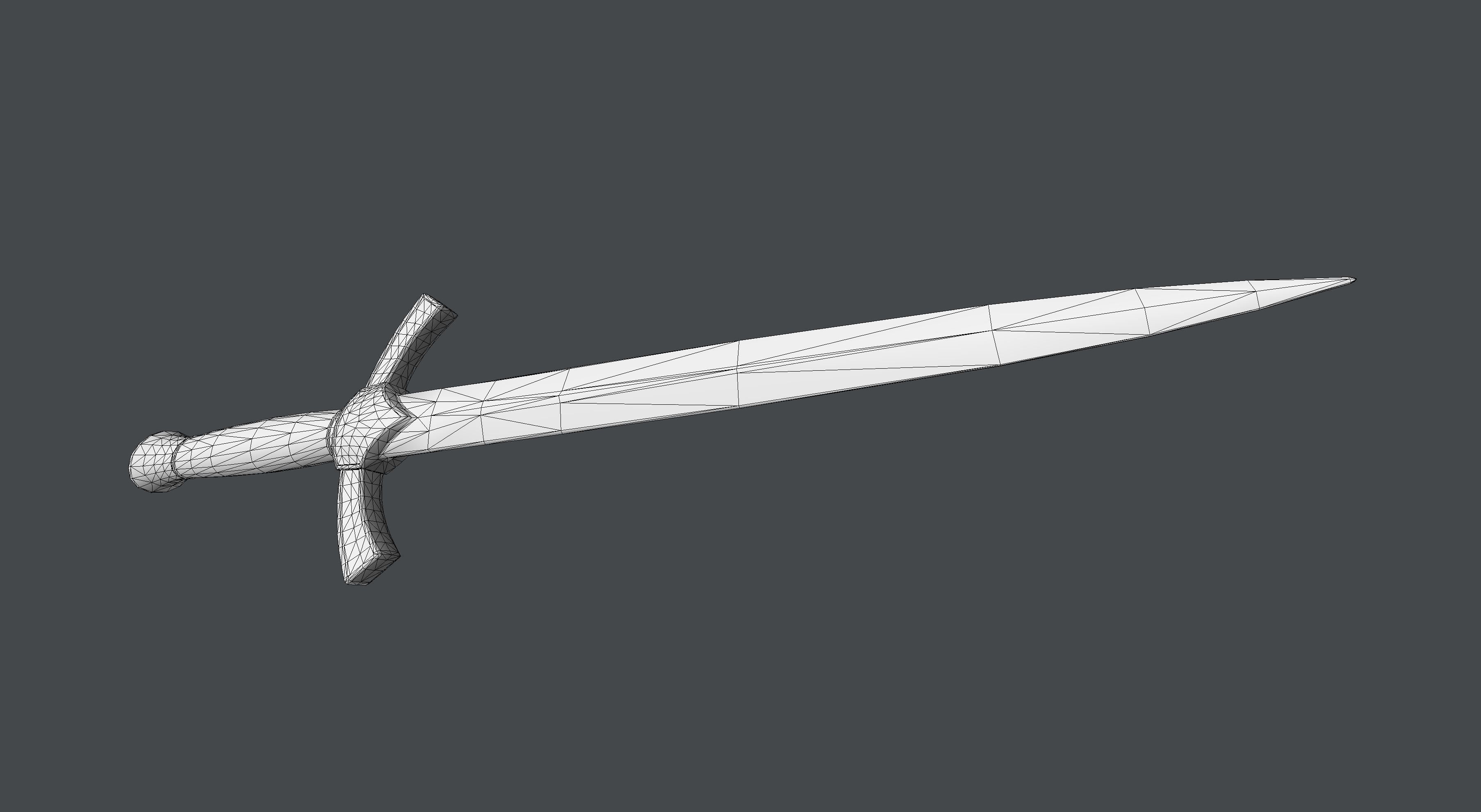 Dagger sword Low-poly 3D model_2