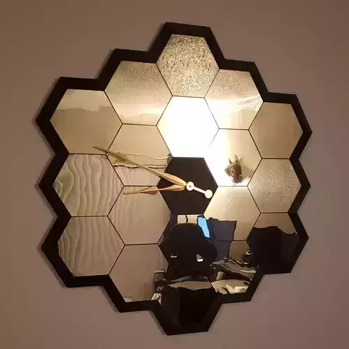 JAMES WEBB SPACE TELESCOPE MIRROR CLOCK 3FT 3D print model